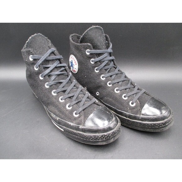 Converse High Top Sneakers Men's 10 Chuck Taylor All Star Black Wool 153984C - Picture 3 of 11